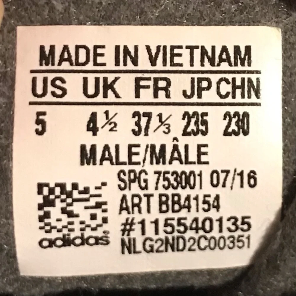 Adidas men's Sneakers Shoes Athletic Running White And Black SPG 753001 size 5 - Picture 7 of 7